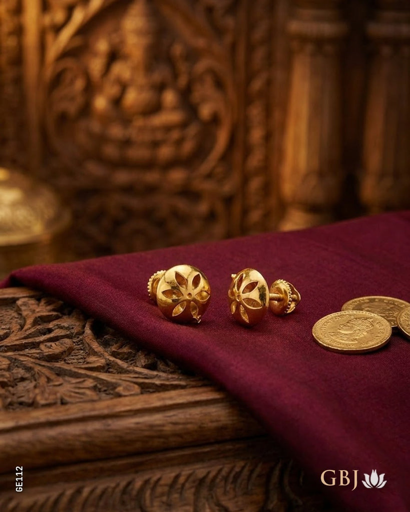 22K Yellow Gold Dome Stud Tops