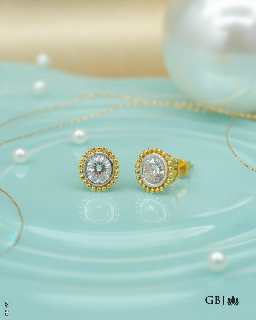 18K Yellow Gold Bezel-Set Baby Tops