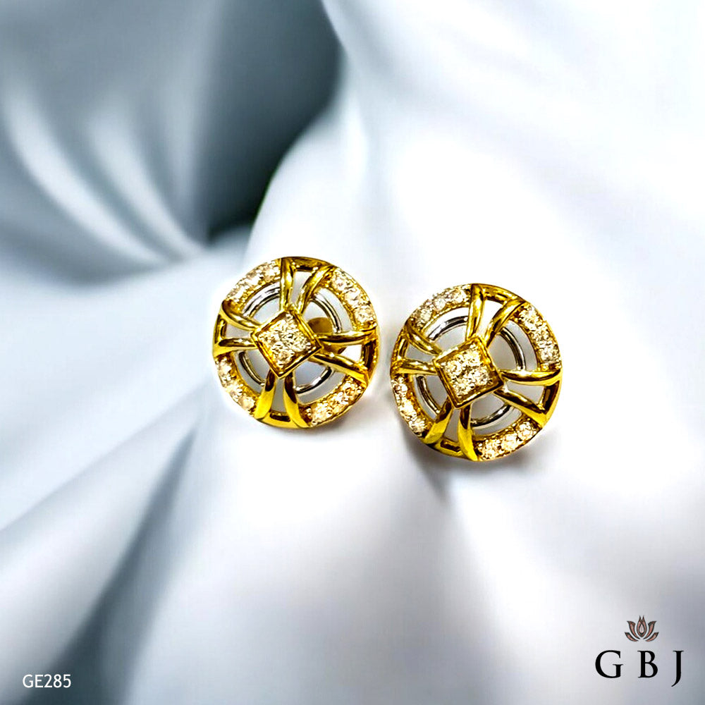 18K Real Gold Swarovski Symmetric Tops