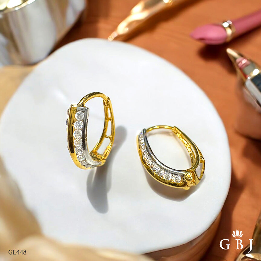 18K Real Gold Swarovski Simple Bali