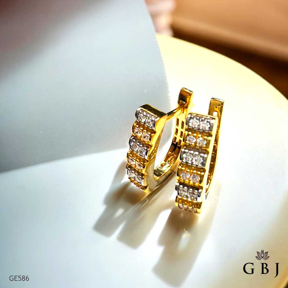 18K Real Gold Swarovski Bali