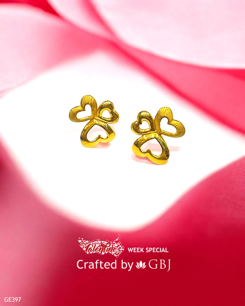22K Real Gold Plain Heart Tops