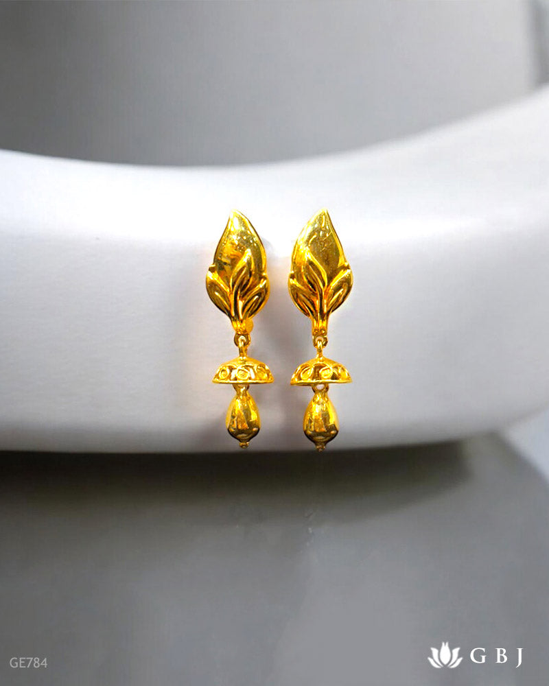 22K Real Gold Stylish Jhumkas