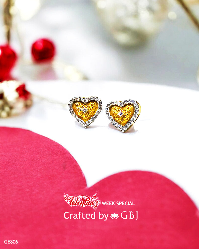 22K Real Gold Swarovski Heart Tops
