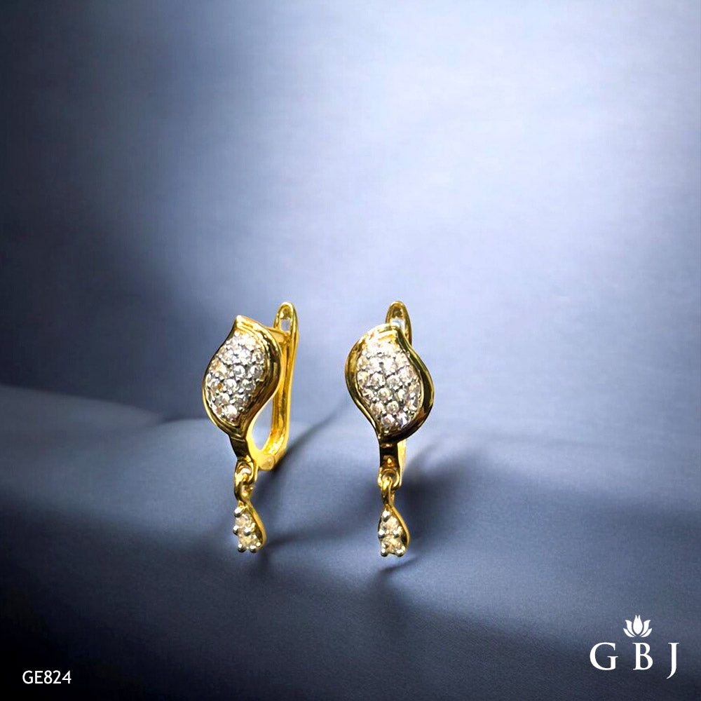 18K Real Gold Motive Drop Bali