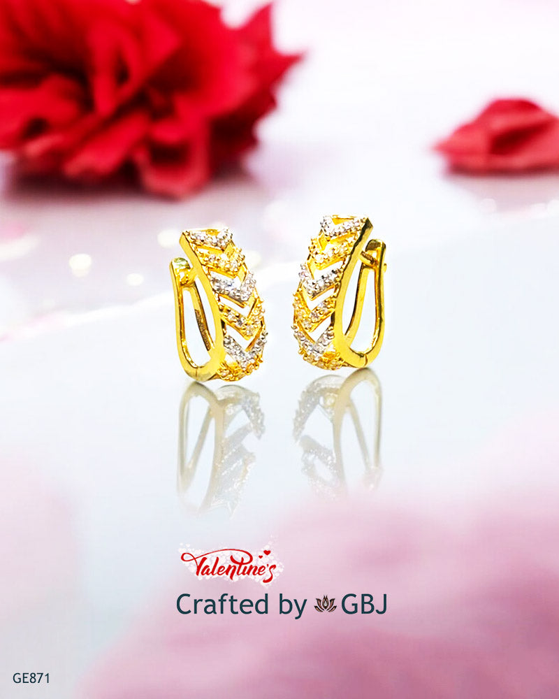 18K Real Yellow Gold Swarovski Beautiful Bali
