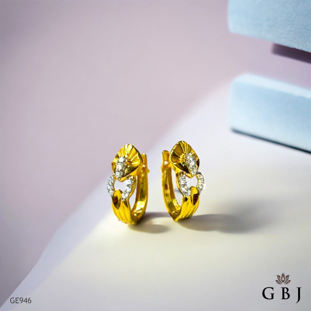 18K Real Gold Swarovski Bali