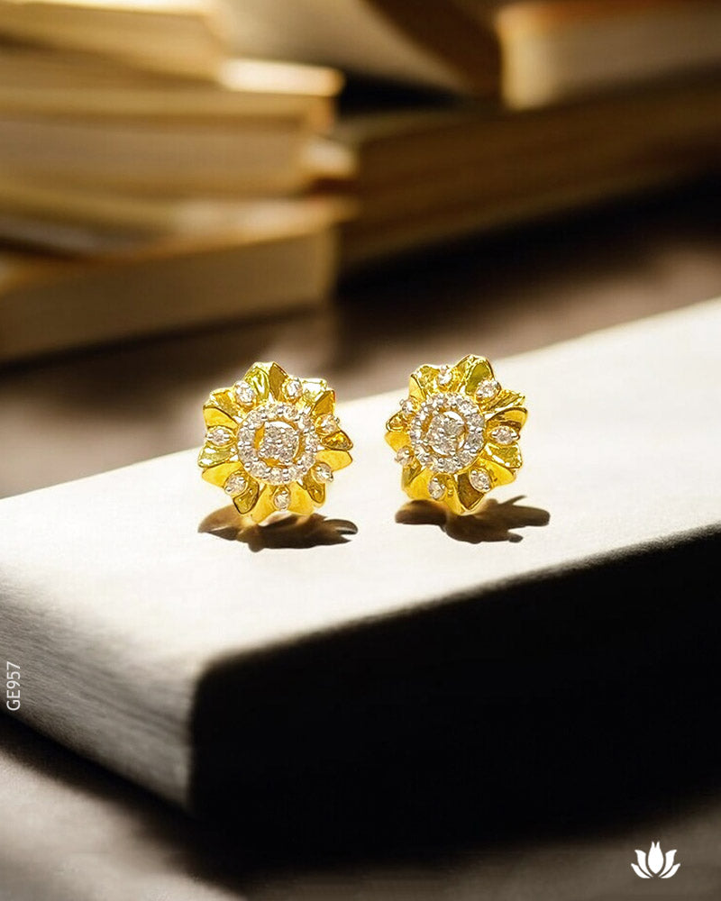 18K Real Gold Flower Tops