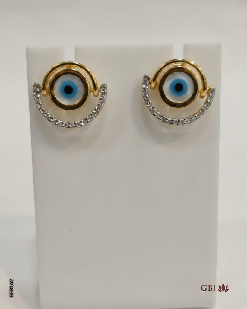 18K Yellow Gold Evil Eye Swarovski Tops