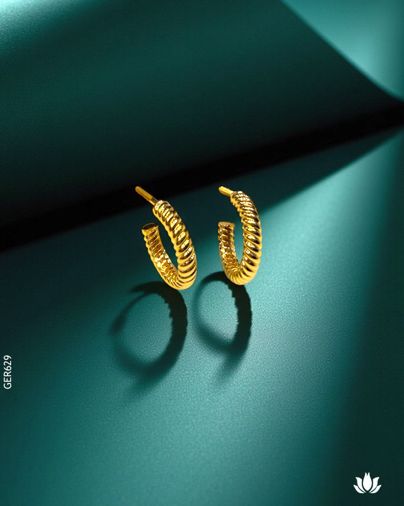 22K Yellow Gold Twisted Plain Bali