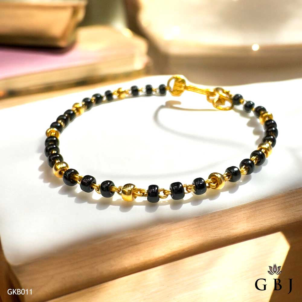 22K Real Gold Black Bead Nazaria