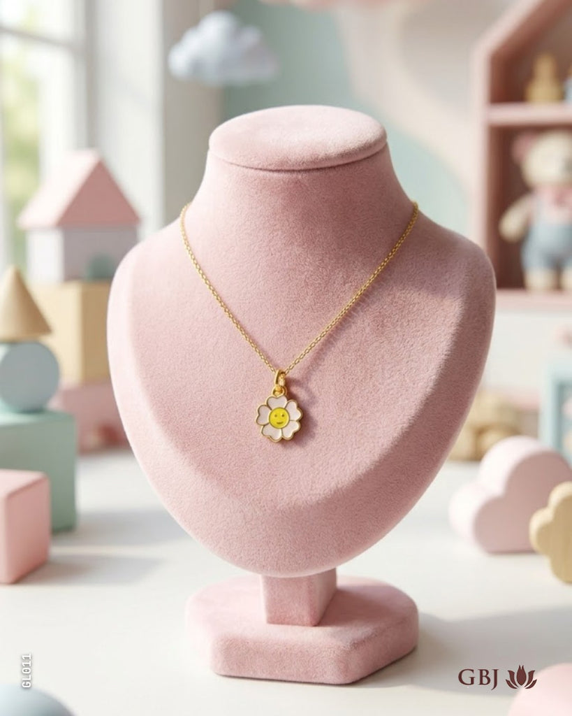 22K Yellow Gold Flower Blossom Baby Locket