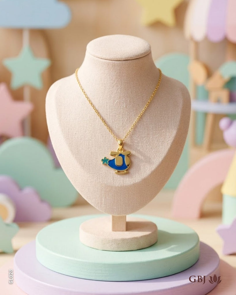 22K Yellow Gold Colorful Helicopter Locket