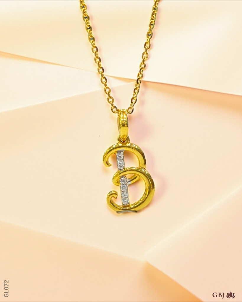 22k Yellow Gold Western Initial Swarovski Locket