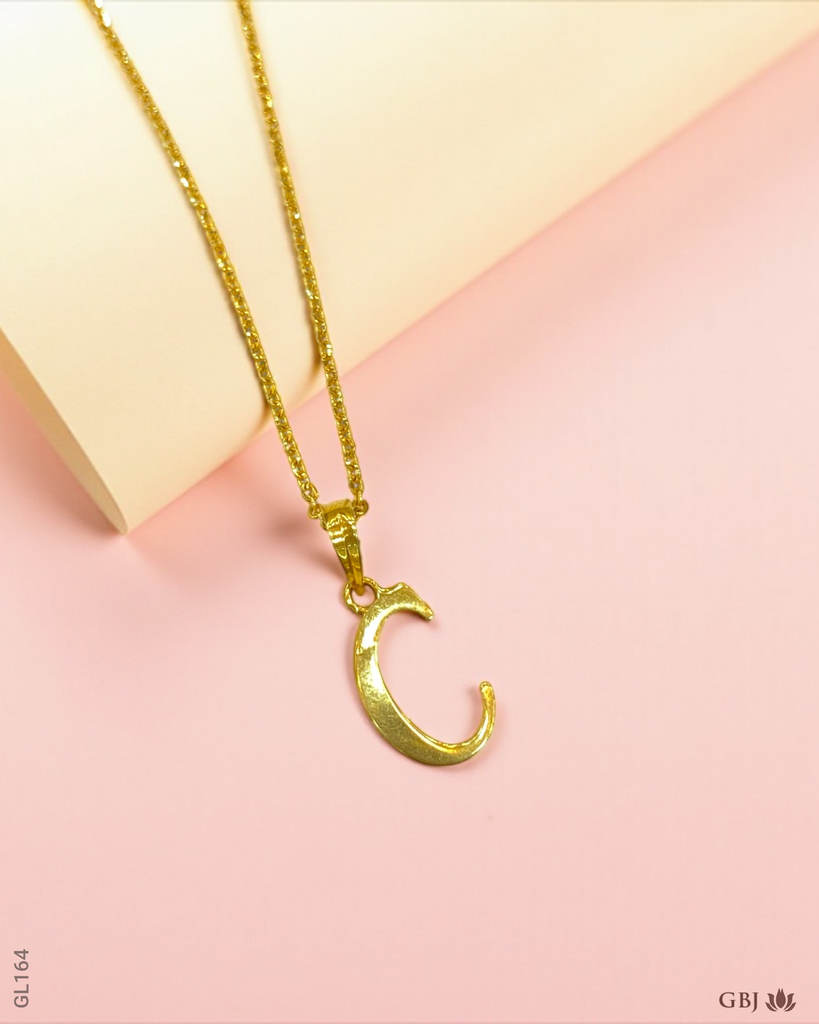 18K Yellow Gold Delicate Initial Locket