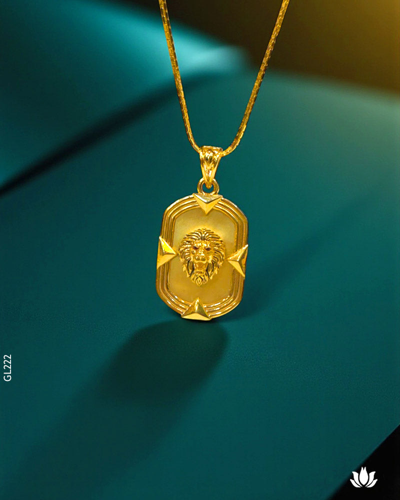 22K Yellow Gold Lion Head Locket