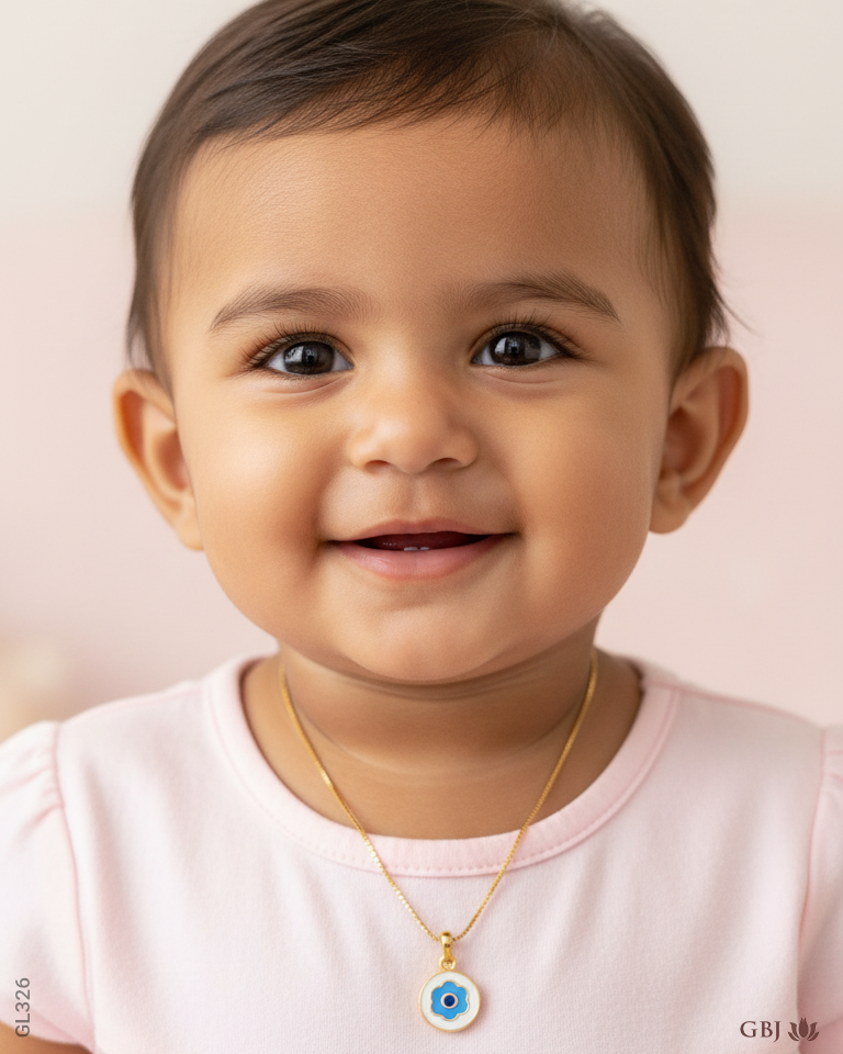 22K Yellow Gold Elegant Floral Baby Locket