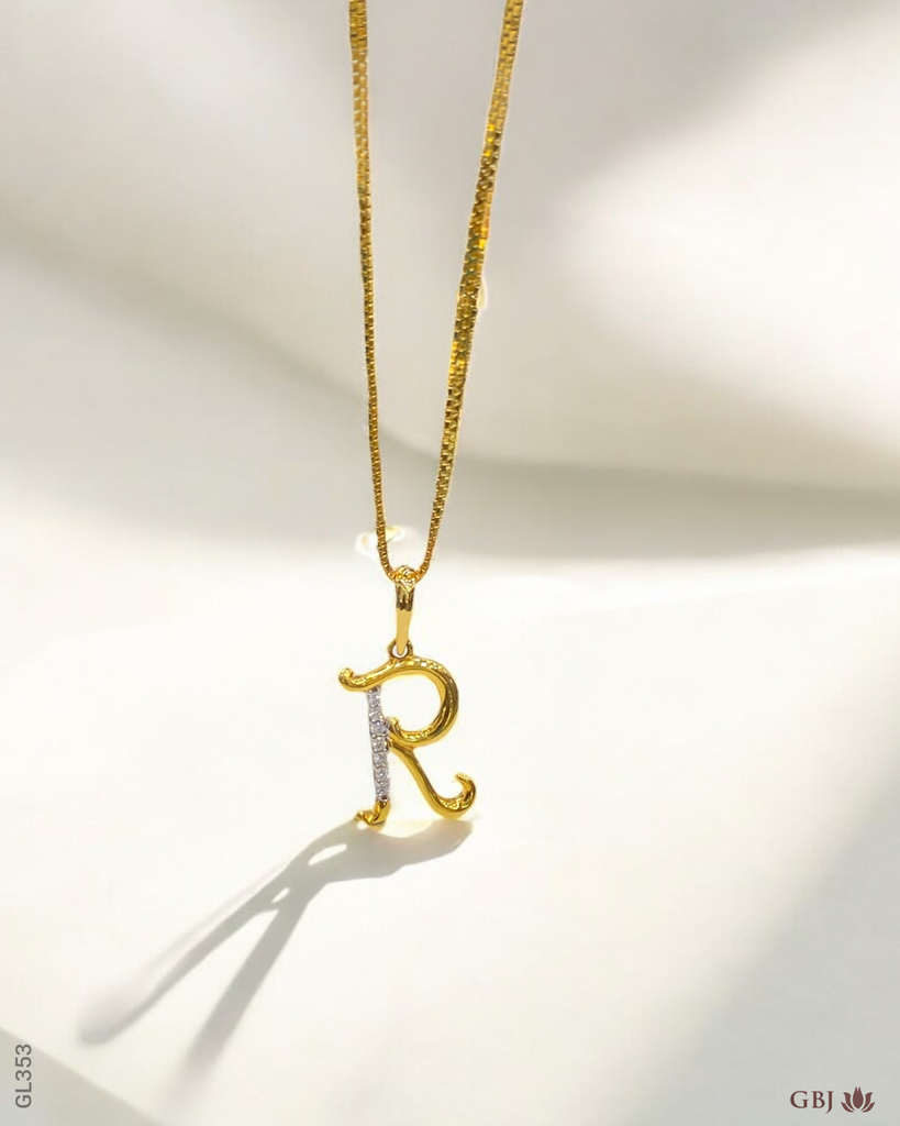 22K Yellow Gold Initial Locket