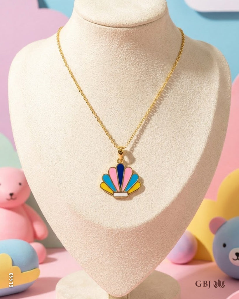 22K Yellow Gold Delicate Multi-Color Baby Locket