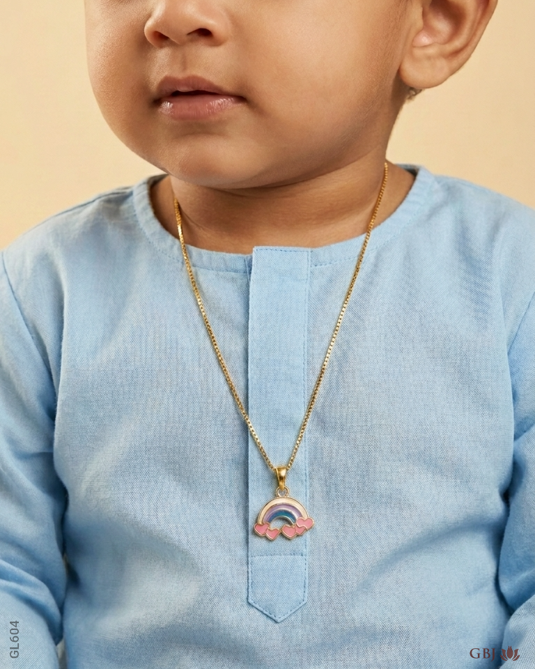 22K Yellow Gold Rainbow Baby Locket