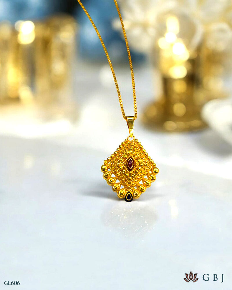 22K Real Textured Gold Locket
