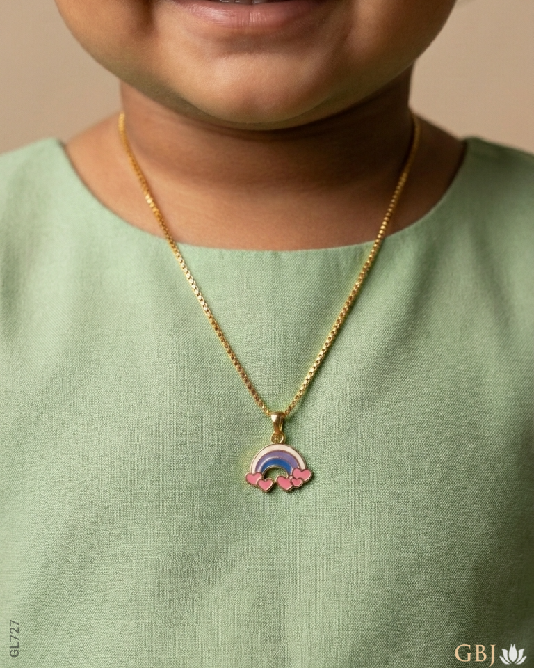 22K Yellow Gold Rainbow Baby Locket