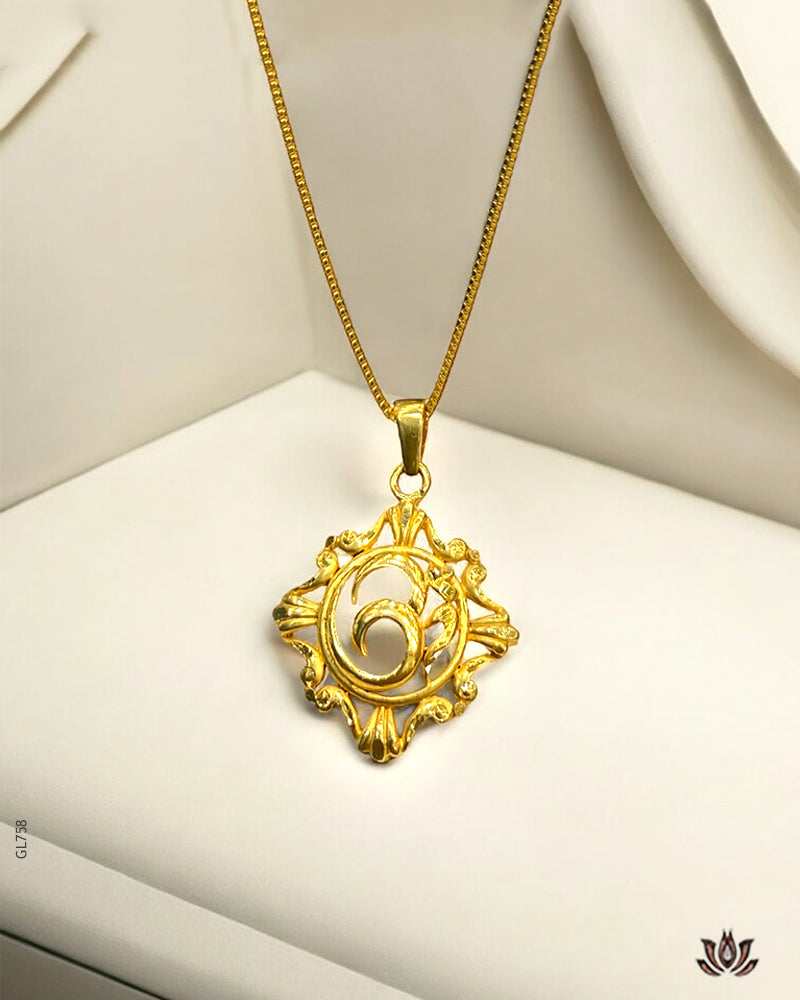 22K Real Gold Om Custing Locket