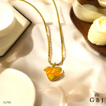 22K Real Gold Bird Locket