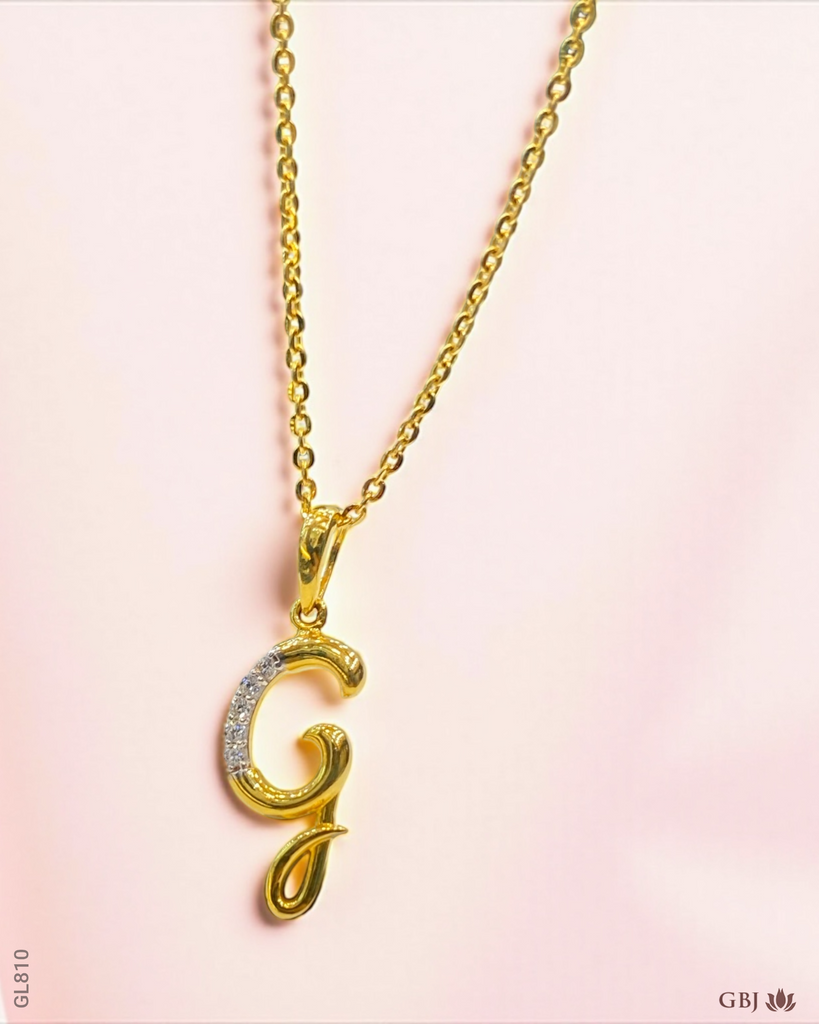 22K Yellow Gold Elegant Initial Locket