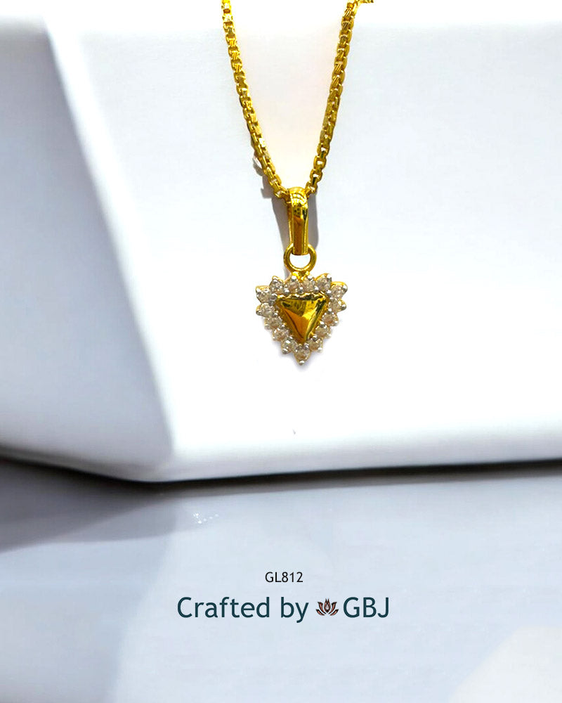 18K Real Gold Triangle Locket