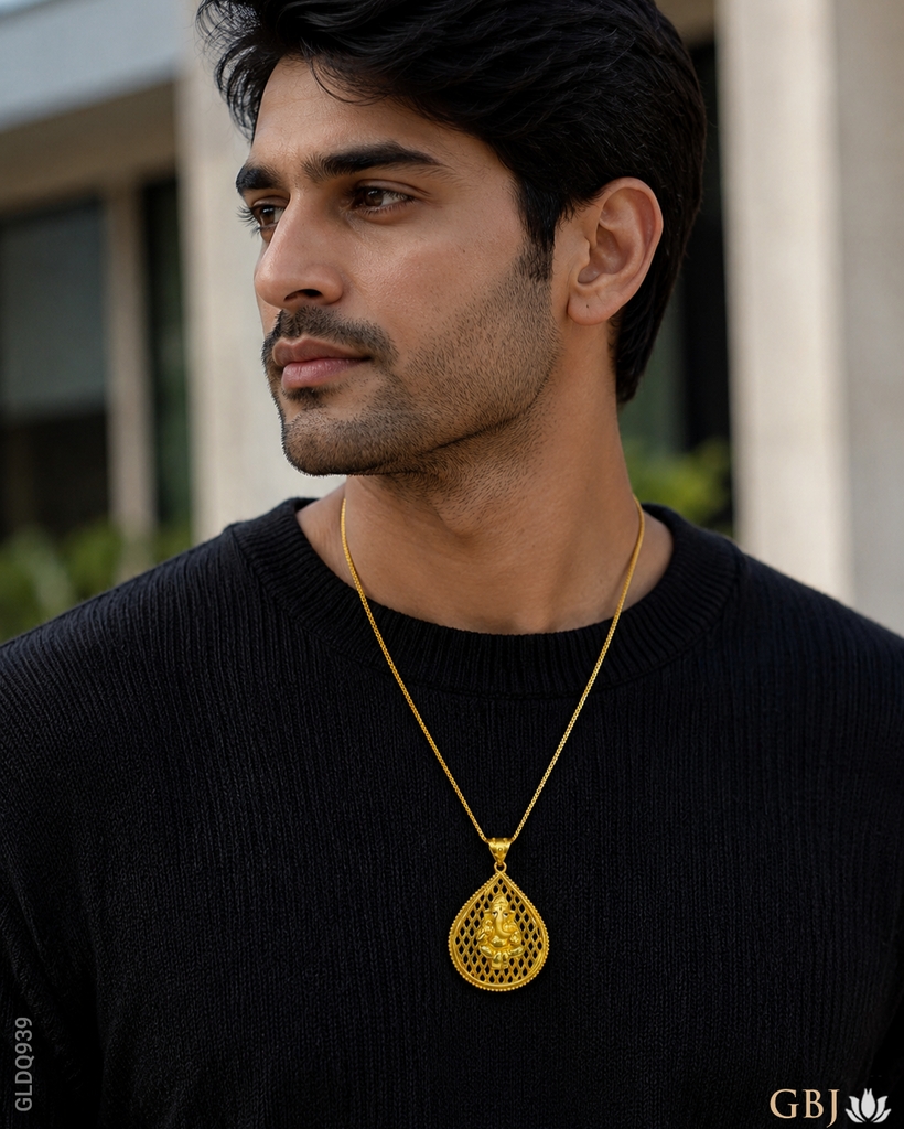 22K Yellow Gold Lord Ganesha Locket