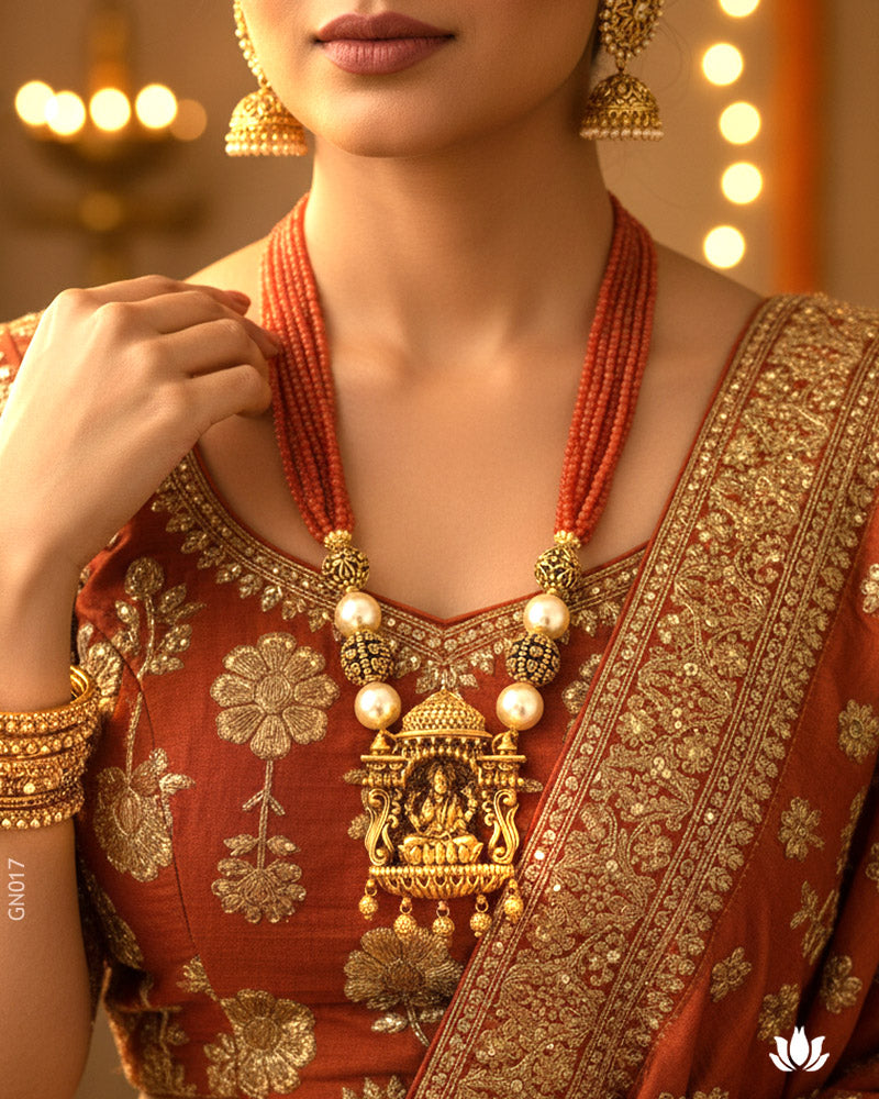 22K Real Antique Gold Temple Pendant