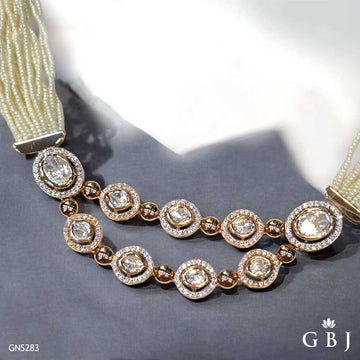 18K Real Gold Polki Necklace