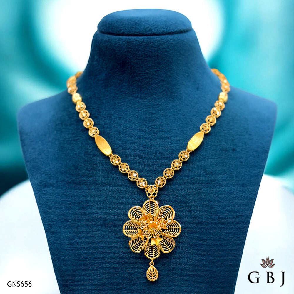 22K Real Gold Intricate Necklace Set