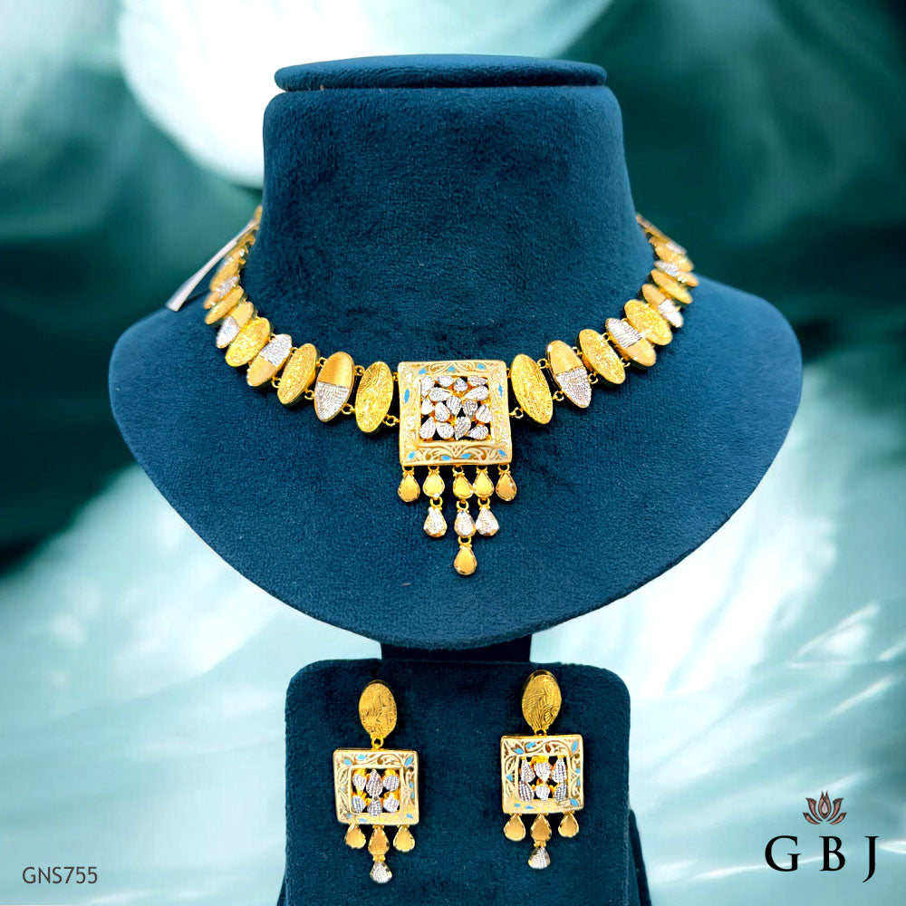 22K Real Gold Contemporary Necklace