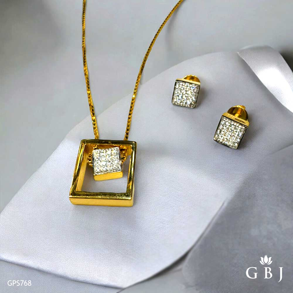 18K Real Gold Square Locket Chain