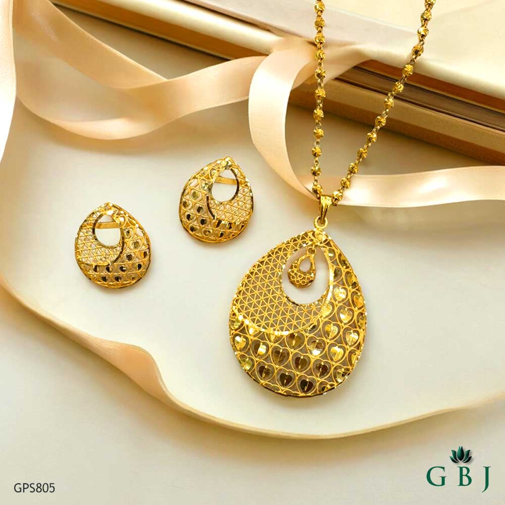 22K Real Gold Pendant Set