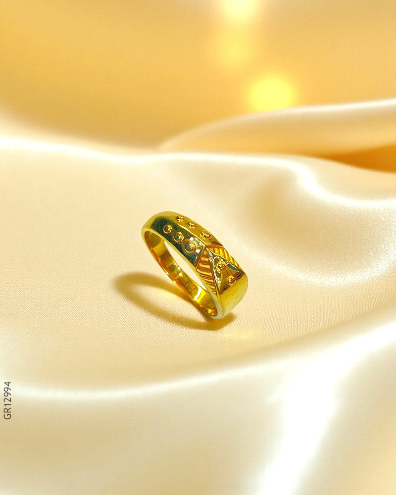 22K Yellow Gold Unquie Band  Mens Ring