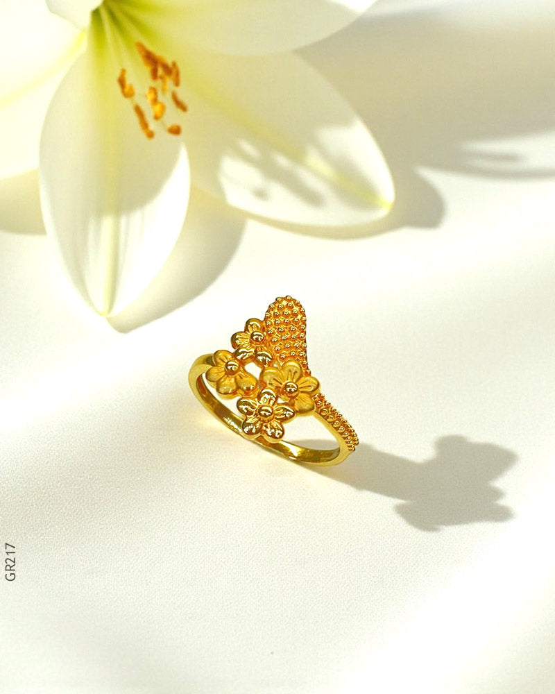 22K Yellow Gold Floral Ring