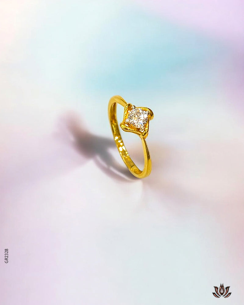 22K Real Gold Swarovski  Prominent Ring