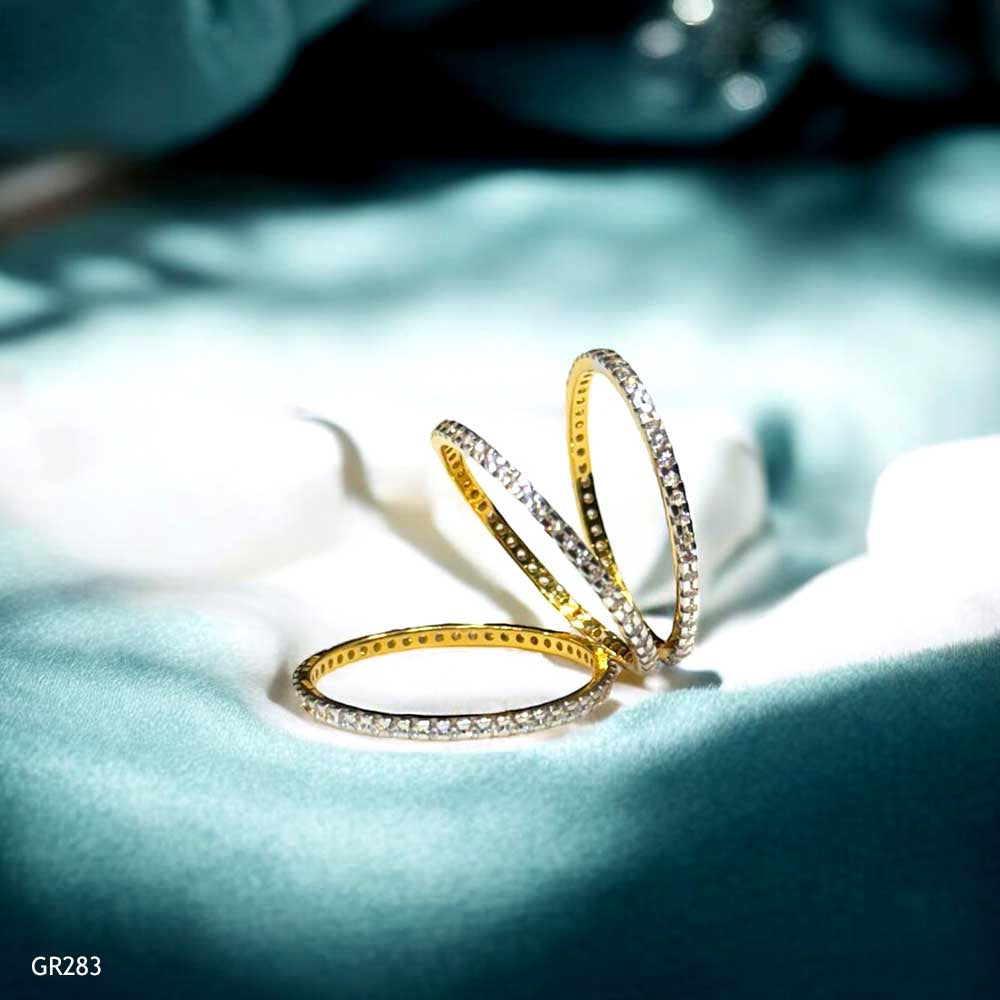 22K Real Gold Swarovski Stack Ring
