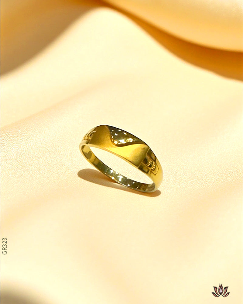 22K Yellow Gold Band  Mens Ring