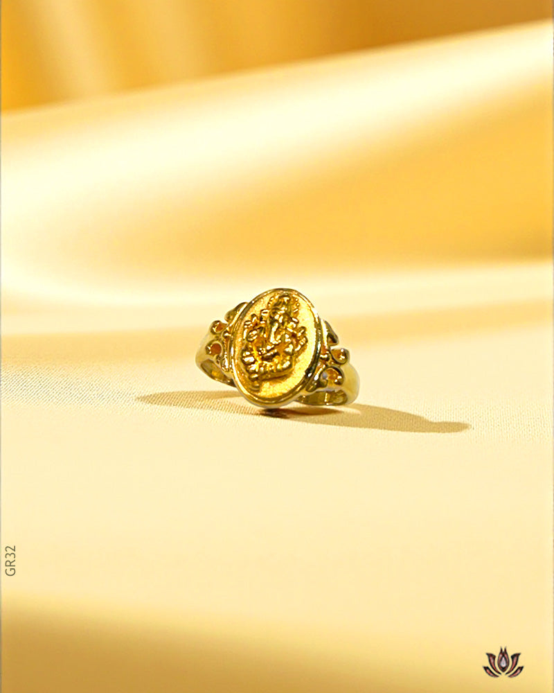 22K Yellow Gold  God Unisex Ring