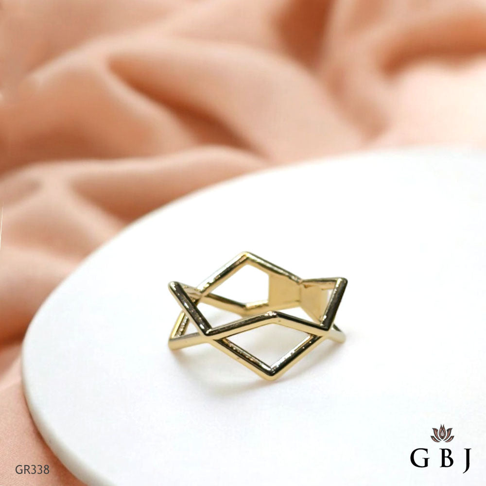 18K Real Rose Gold Italian Ring