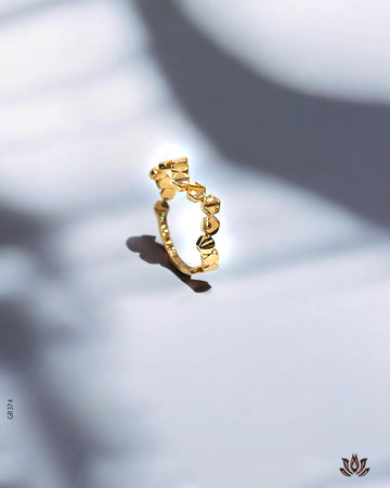 18K Real Rose Gold Italian Designer Ring