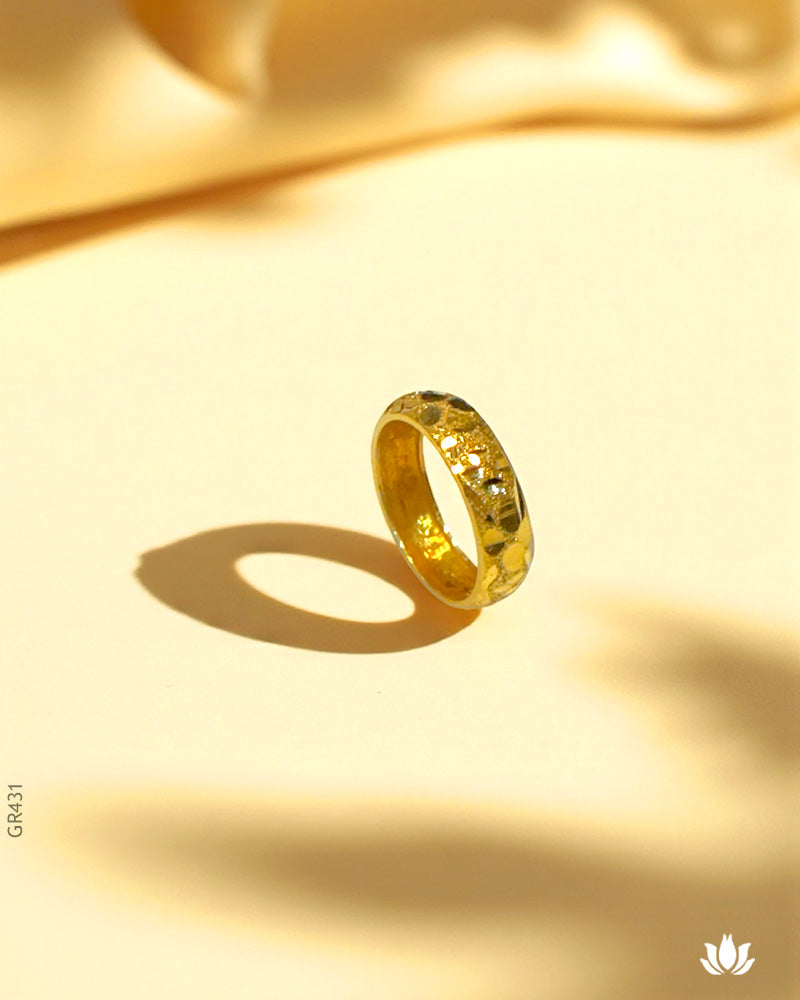 22K Yellow Gold Band Style Men's Ring