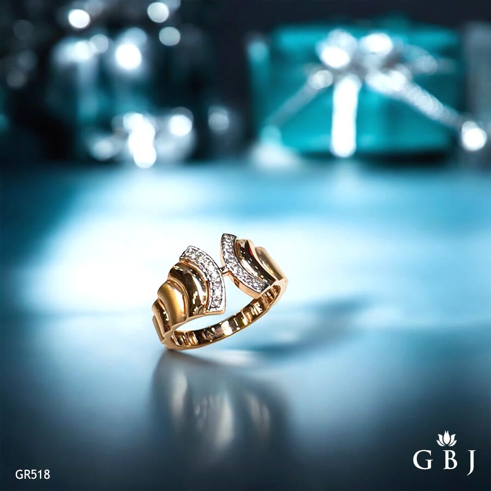18K Real Gold Luxurious Swarovski Ring