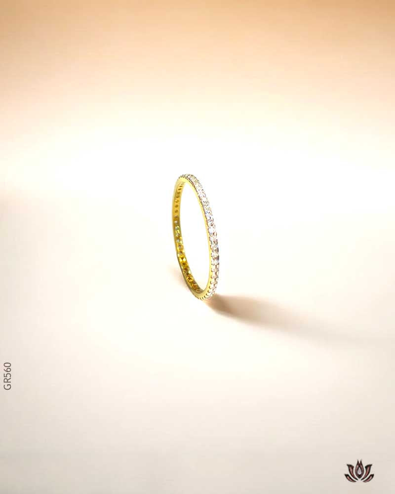 18K Yellow Gold Swarovski Band Ring