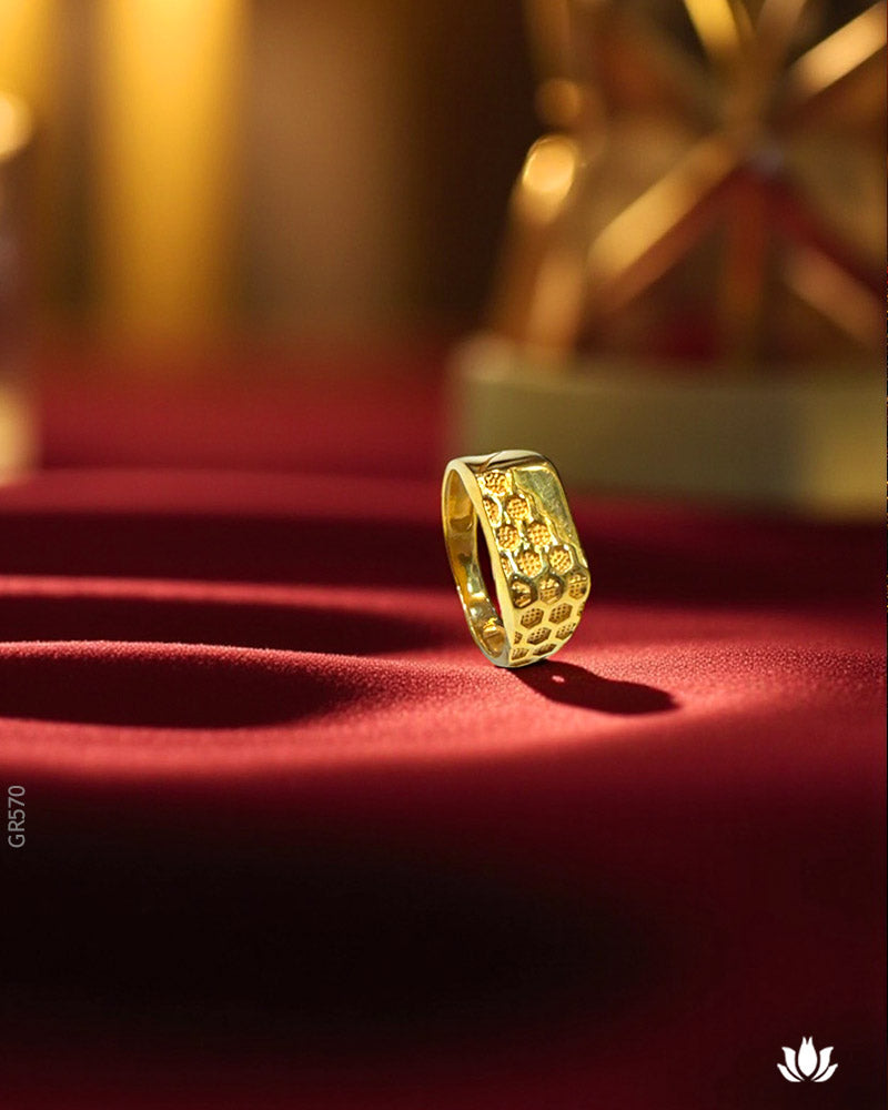 22K Yellow Gold Statement Men's Ring