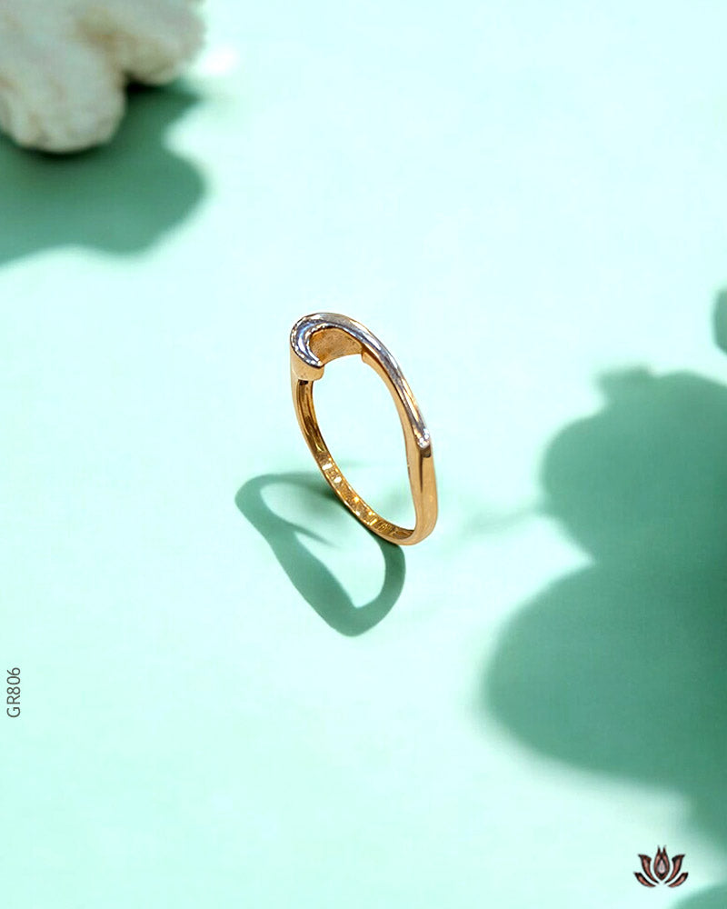 18K Real Rose Gold Italian Delicate Ring